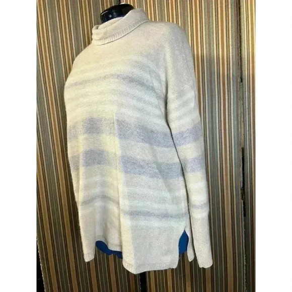 magaschoni  Sweater Cream Grayish Blue Gradient Pattern cashmere large - Picture 3 of 7